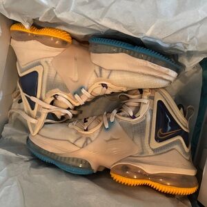 Nike Blue and Yellow High-Top Sneakers